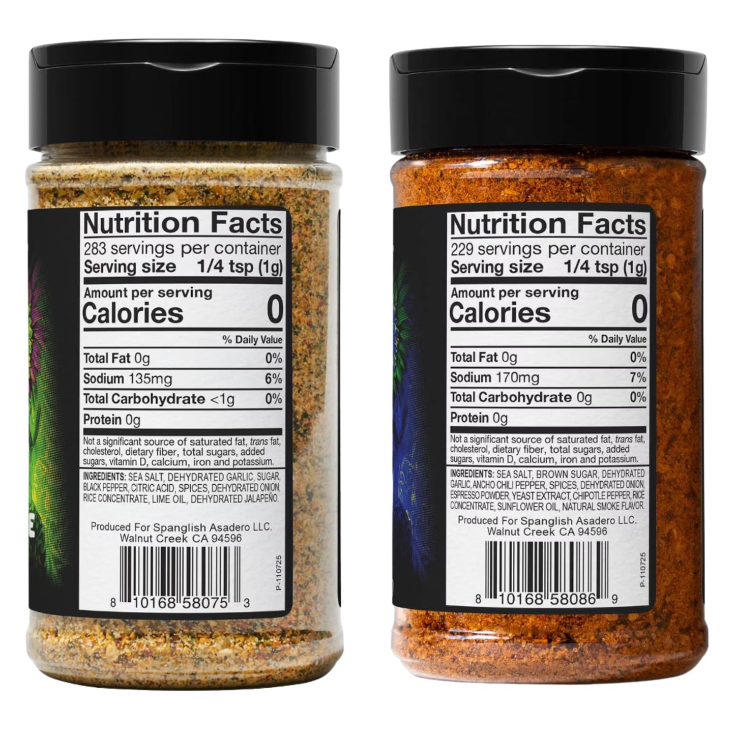 Spanglsh Asadro Seasoning Variety Pack, Garlic & Lime Seasoning 10 oz and Ranchero Steak Seasoning 8.1 oz, + Bonus Taste Valley Gift