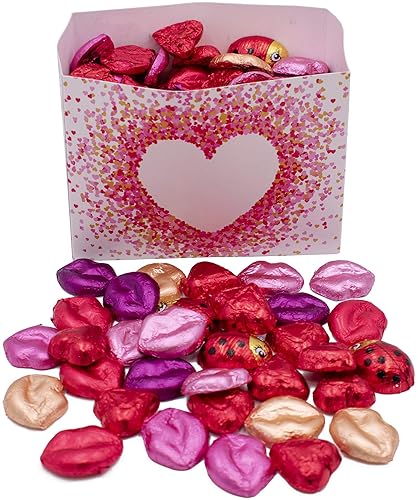 MADE IN USA Individually Foil-Wrapped Valentine's Day Milk Chocolates (Assorted - 2 lb) (White Heart)
