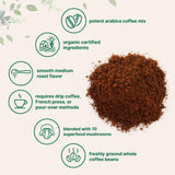 Micro Ingredients Organic 10 in 1 Ground Mushroom Coffee, 24 Ounce | Premium Arabica Coffee with Lion's Mane, Chaga, Reishi, & More | Smooth Medium
