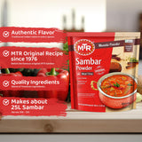 MTR Indian Spices Masala Sambar Powder - Indian Curry, Sambar Broth, 6 Pack