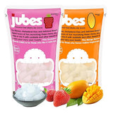 Jubes Strawberry & Mango Nata De Coco Jelly Cubes (12.7 oz, 3 of Each Flavor) - Strawberry & Mango Coconut Jelly Cubes for Sago - Coconut Gel in Syrup