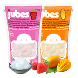 Jubes Strawberry & Mango Nata De Coco Jelly Cubes (12.7 oz, 3 of Each Flavor) - Strawberry & Mango Coconut Jelly Cubes for Sago - Coconut Gel in Syrup