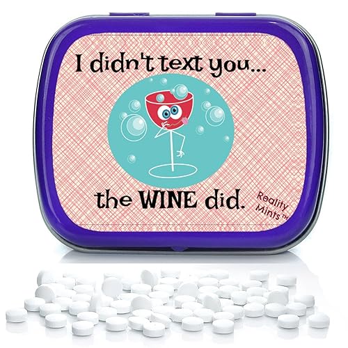 I Didn’t Text You The Wine Did Mints - Weird Gift for Friends Easter Basket for Adults Stocking Stuffers Best Friend Gag Gifts Wine Text Chocolate