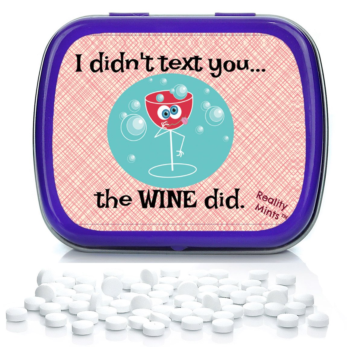 I Didn’t Text You The Wine Did Mints - Weird Gift for Friends Easter Basket for Adults Stocking Stuffers Best Friend Gag Gifts Wine Text Chocolate