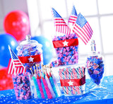Fun Express Red White and Blue Candy Canes Individually Wrapped - 80 Patriotic Candy Sticks for 4th of July Party Favors | Birthday Candy Buffet