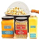Franklin's Gourmet Popcorn - Movie Night Bundles - Stovepop Popcorn Maker, 28 oz Classic Popcorn Kernels, 19 oz Butter Flavored Salt, 30 oz Butter
