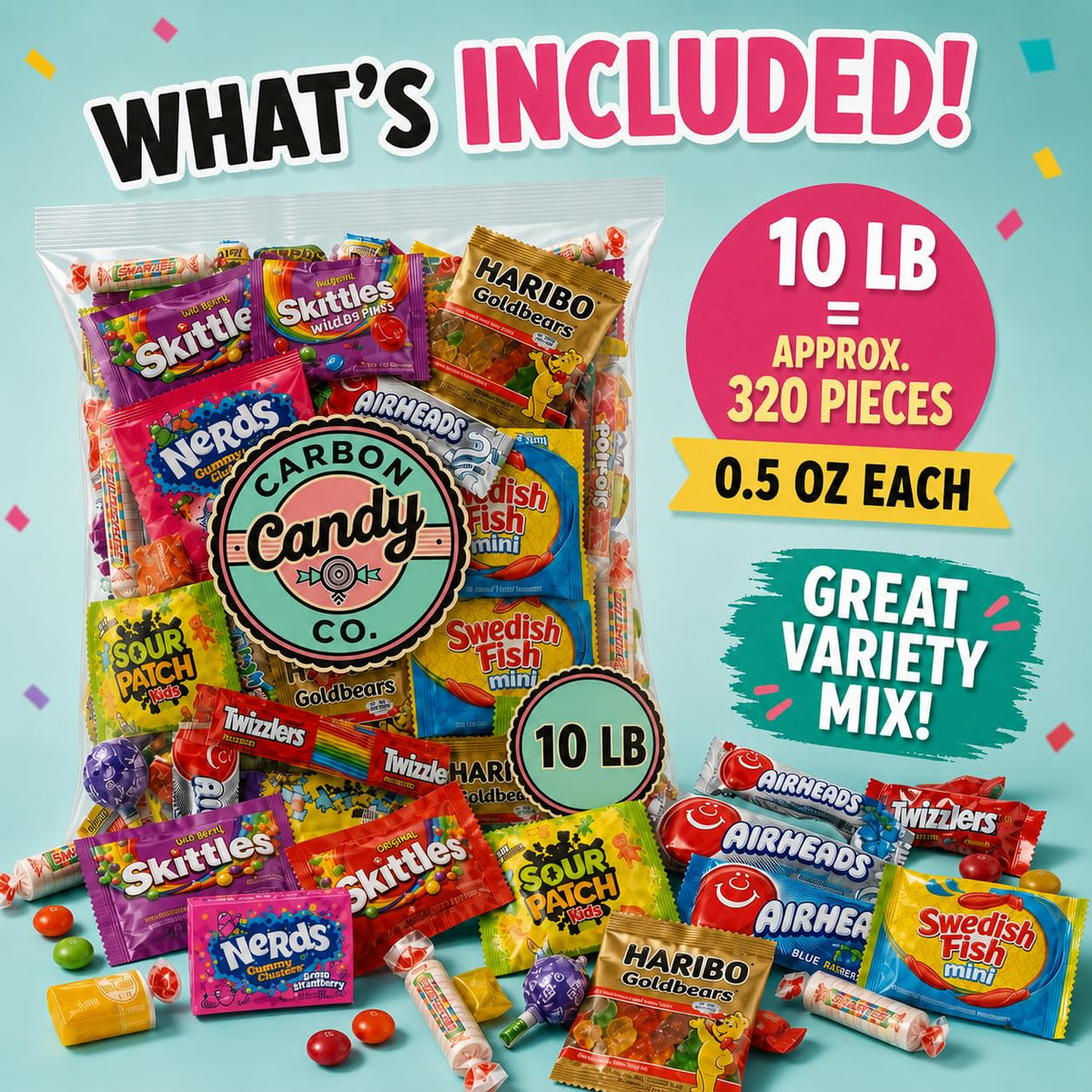 Pinata Candy Variety Pack - 10 Lb Assorted Mix, Pinata Stuffers for Kids