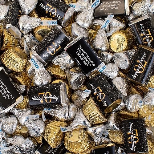 1.62 lbs 70th Birthday Candy Chocolate Mix Party Favors for Guests (Approx. 110 pcs)