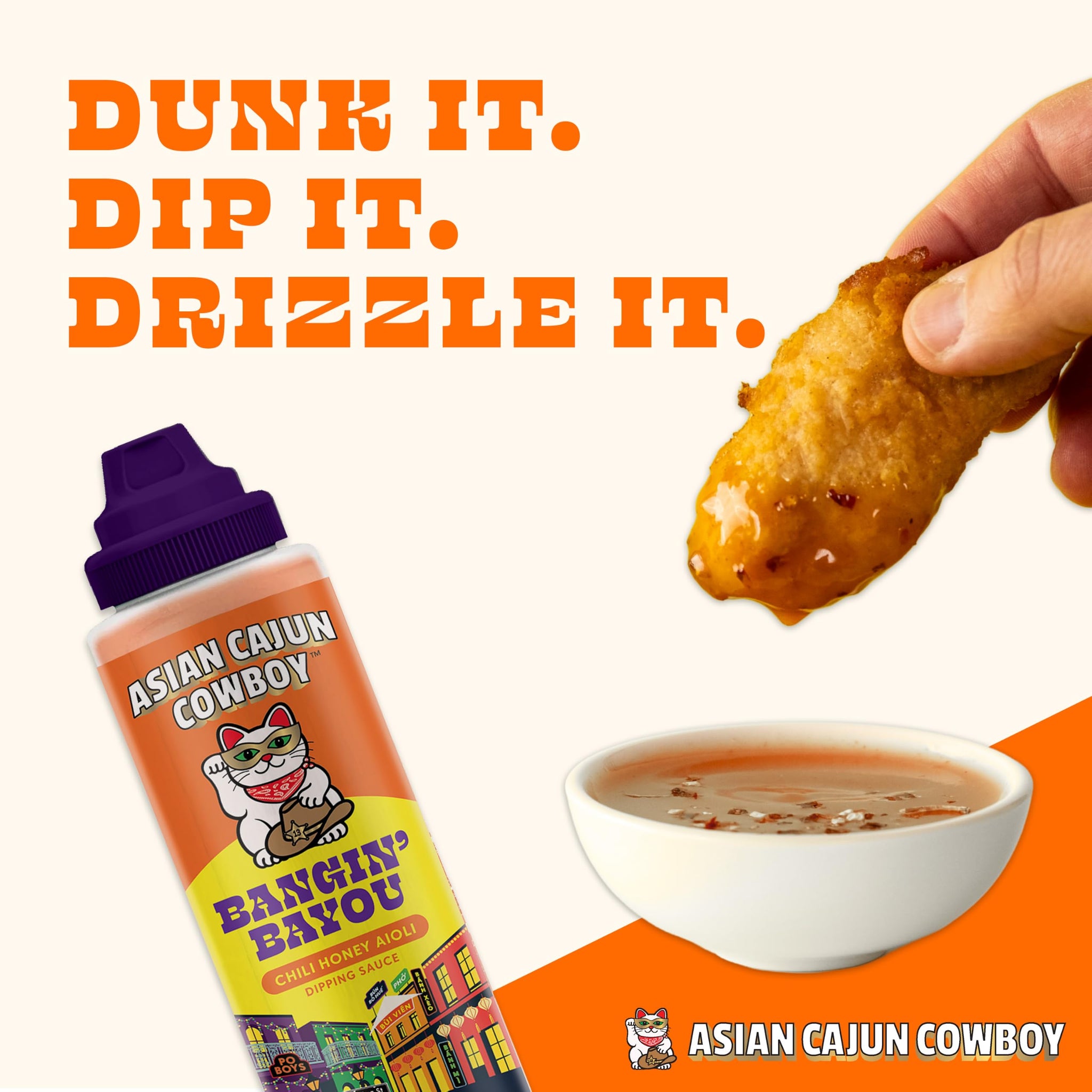 Asian Cajun Cowboy Bangin’ Bayou Dipping Sauce for Meat, Snacks & Dips - 2 Pack