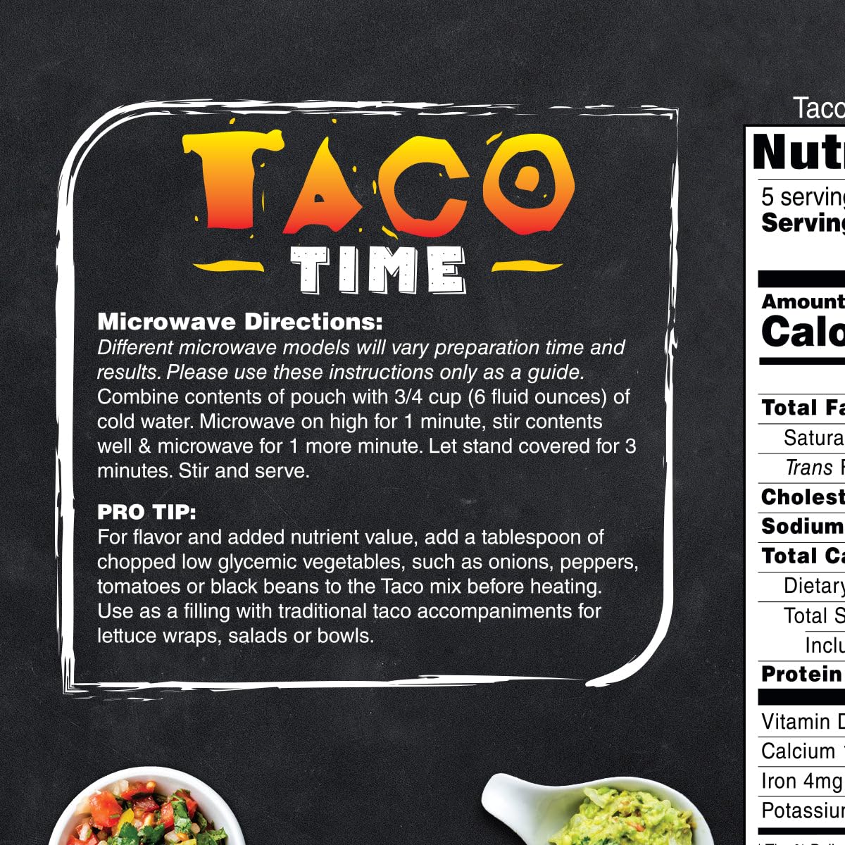 Inspire Taco Time Instant Hot Meal - 19g Protein by Bariatric Eating (5 Packets)