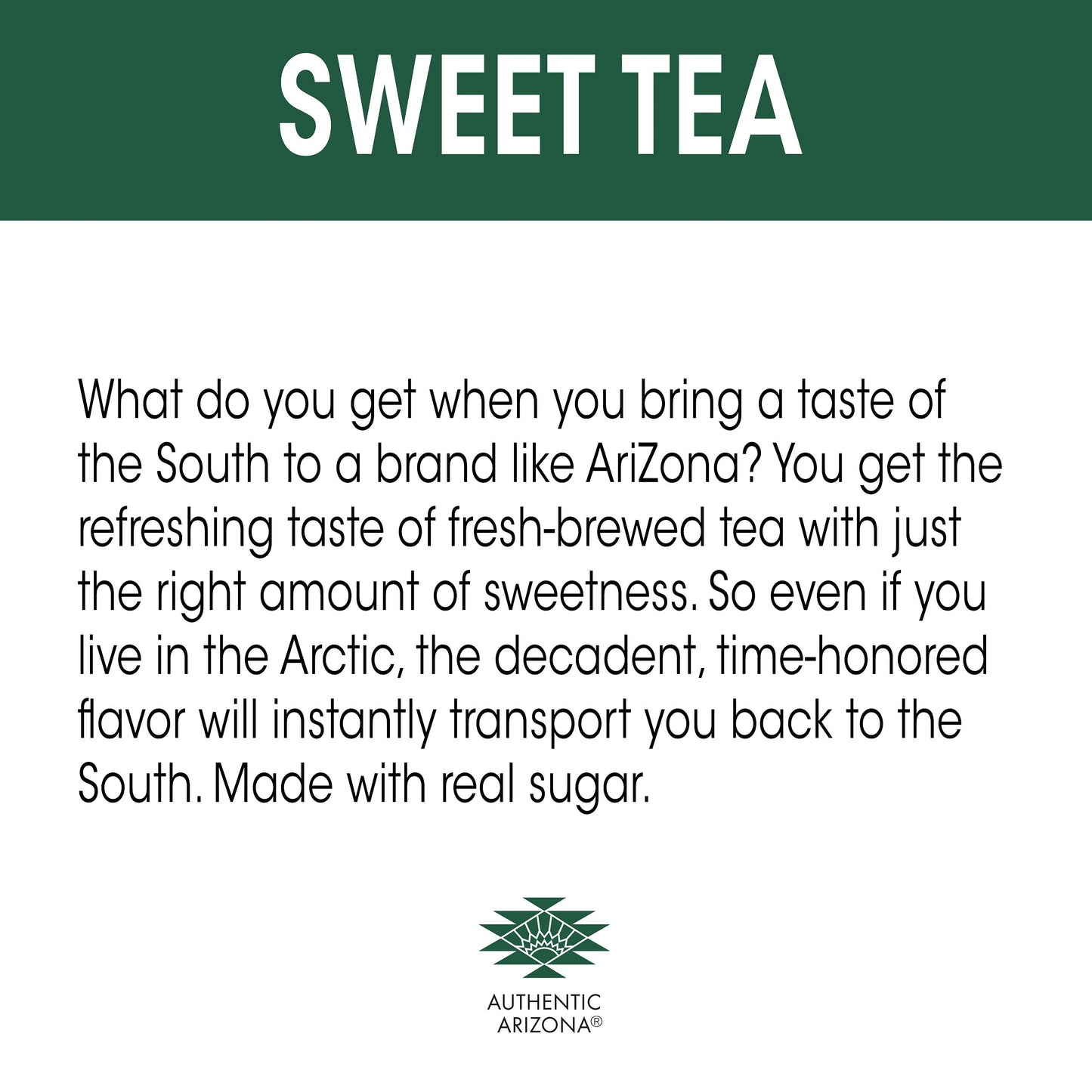 AriZona Sweet Tea Premium Brewed Southern Style, 20 Fl Oz, Pack of 24