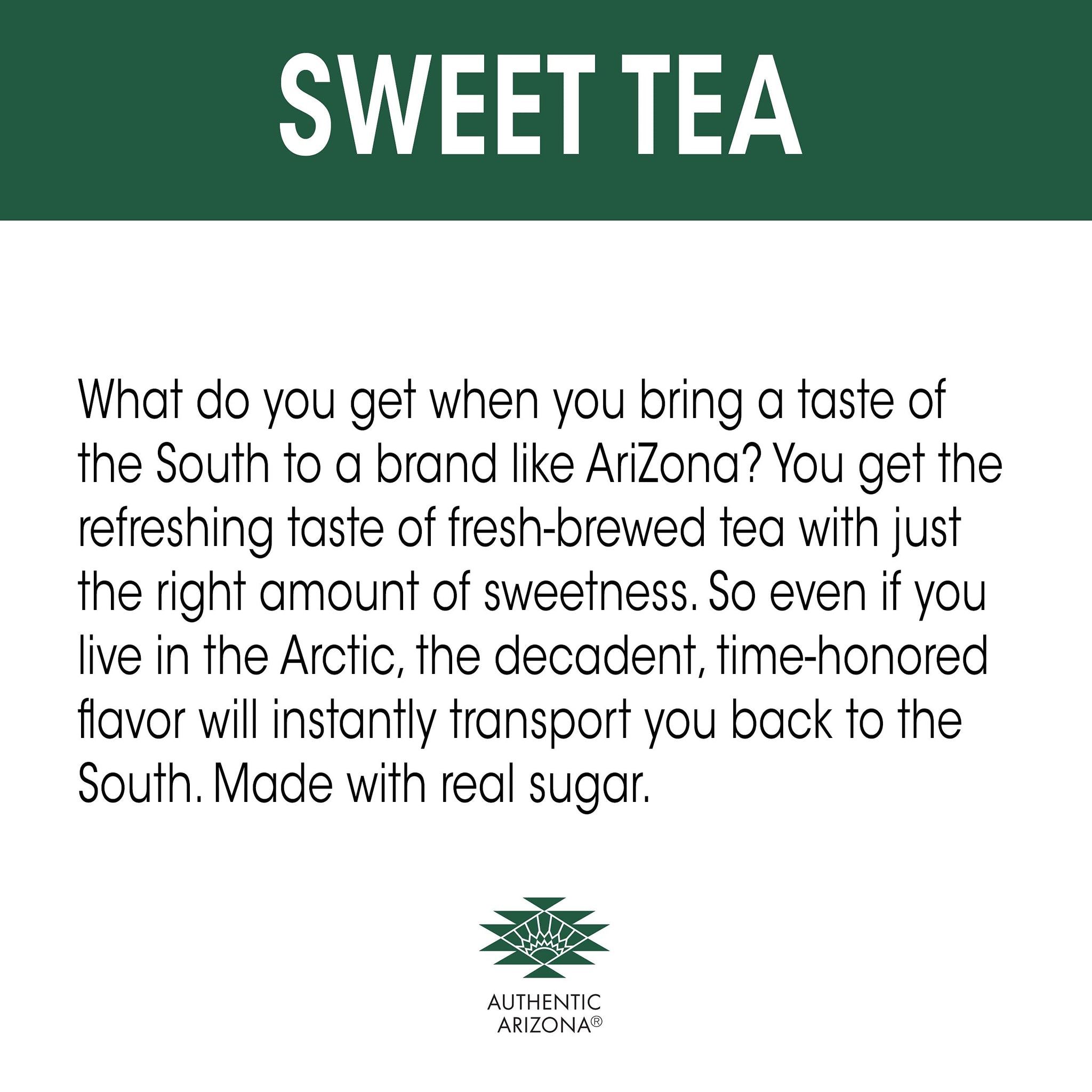 AriZona Sweet Tea Premium Brewed Southern Style, 20 Fl Oz, Pack of 24