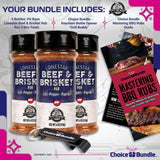 Pit Boss Lonestar Brisket - Texas Style Premium BBQ Barbecue Mixed Seasoning Spice & Rub 3 Pk Choice Bundle (18 oz) + Guide & Bottle Opener (5 Items)!