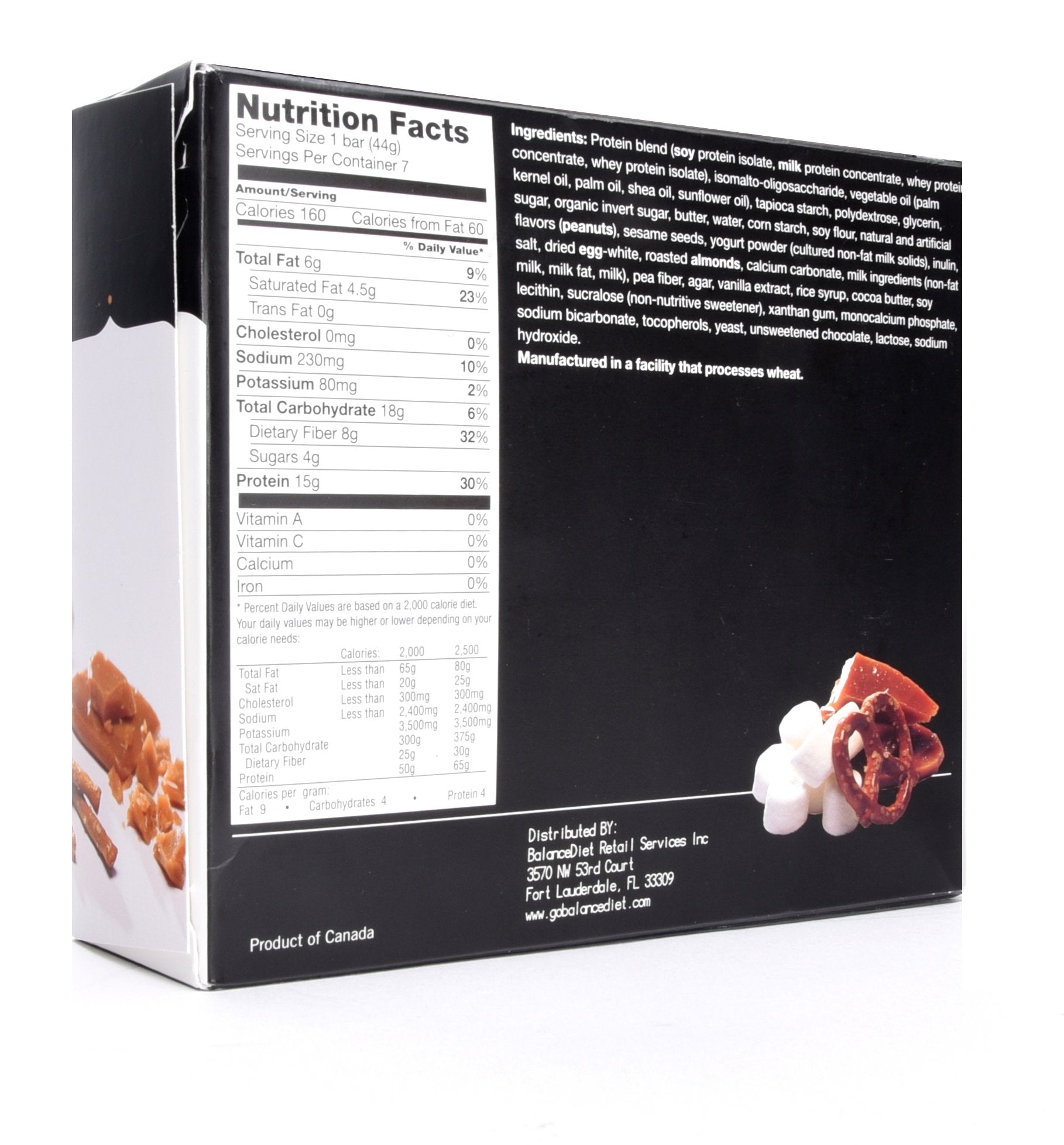 BalanceDiet™ | Protein Bar | 15g of Protein | Low Carb | 7 Bar Box (Salted Toffee Pretzel)