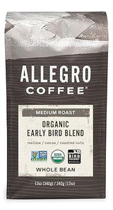Allegro Coffee Organic Early Bird Blend Whole Bean Coffee, 12 oz