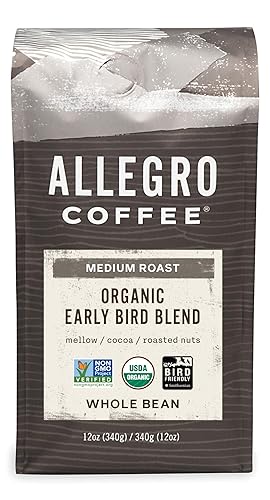 Allegro Coffee Organic Early Bird Blend Whole Bean Coffee, 12 oz