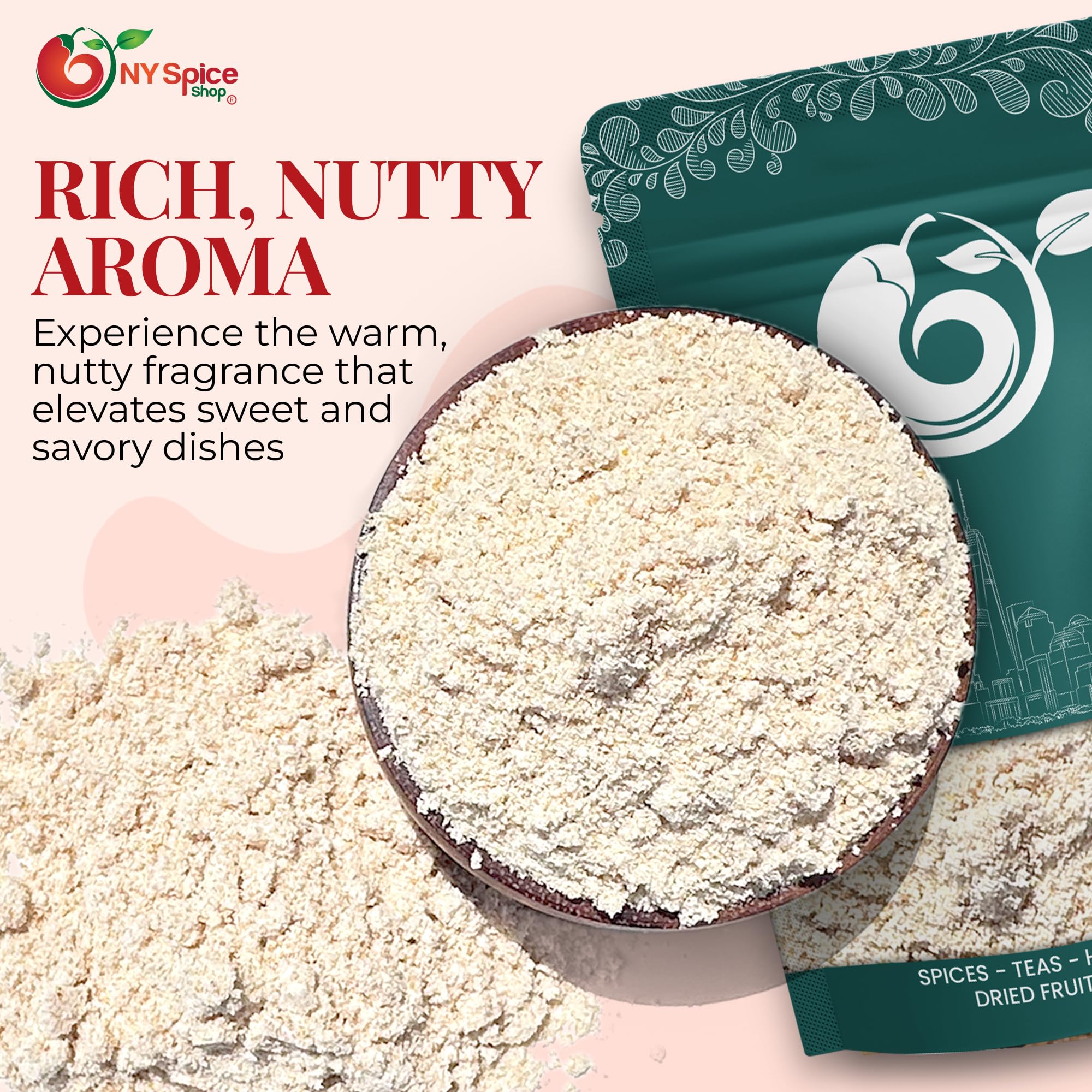 NY SPICE SHOP Ground Mahlab - Spice Mahlepi Powder - Dried Natural Mahlep - Dry Mahlep Spice for Pastry Making - 4 Ounce