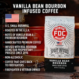 Fire Department Coffee - Vanilla Bourbon Coffee - Gives Back to Firefighters - Vanilla Bean Bourbon Infused - Ground Medium Roast - Non-Alcoholic
