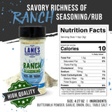 Lane's Ranch Seasoning Powder, 4.27 oz - Versatile Ranch Powder for Wings, Veggies, Popcorn, Dips, Dressing & Pizza - Bold Buttermilk Herb Flavor