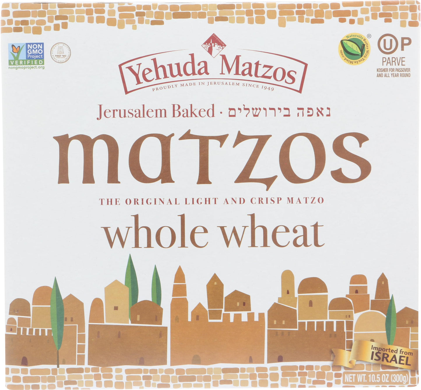 YEHUDA MATZO THIN DAILY WHL WHEAT 10.5 OZ (Pack of 6)