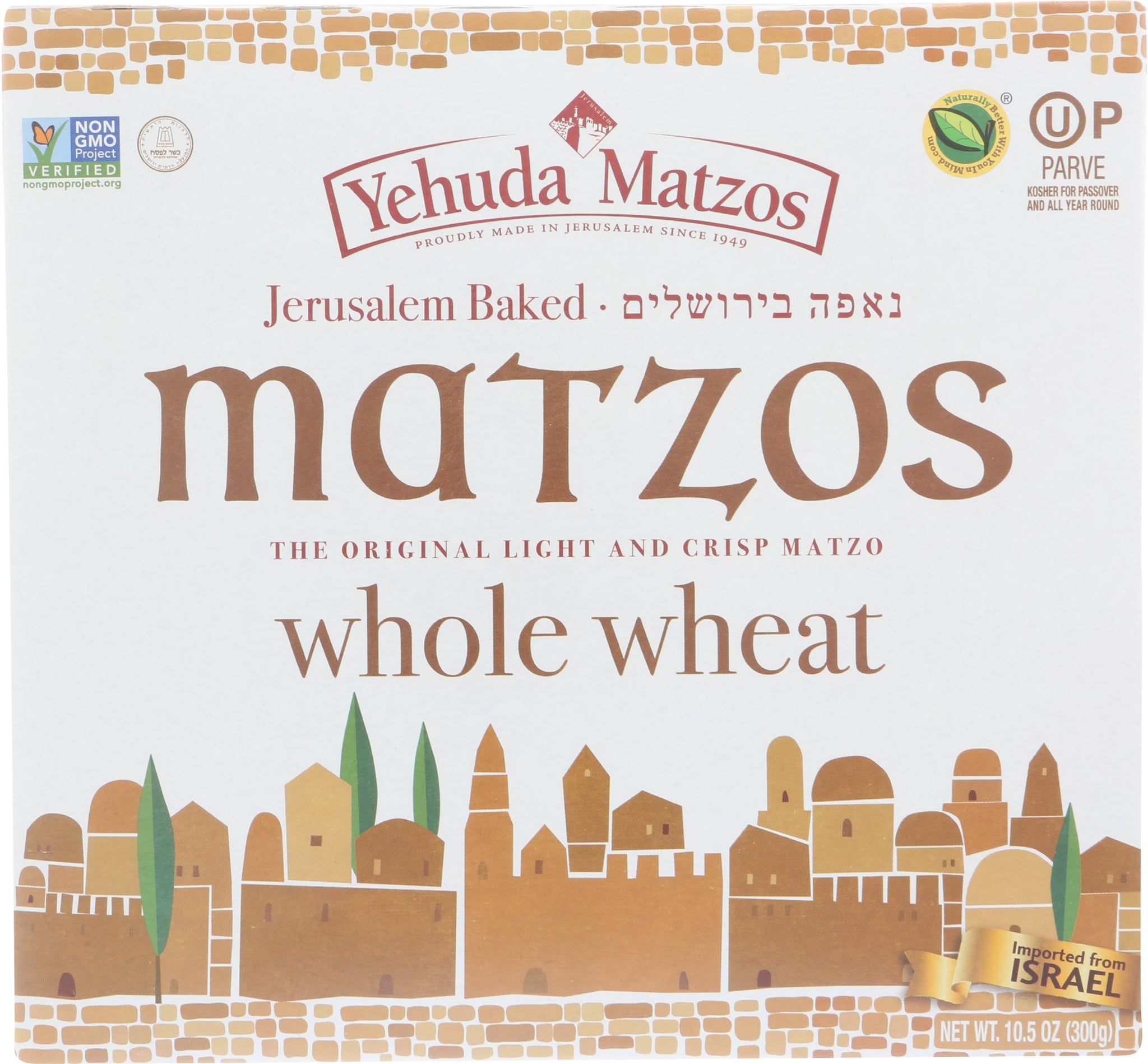 YEHUDA MATZO THIN DAILY WHL WHEAT 10.5 OZ (Pack of 6)