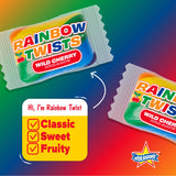 Atkinson's Rainbow Twists - Cherry Flavored Rainbow Candy - Gluten Free, Kosher, Vegan - Bite Size Candy - 2 lb. Laydown Bag