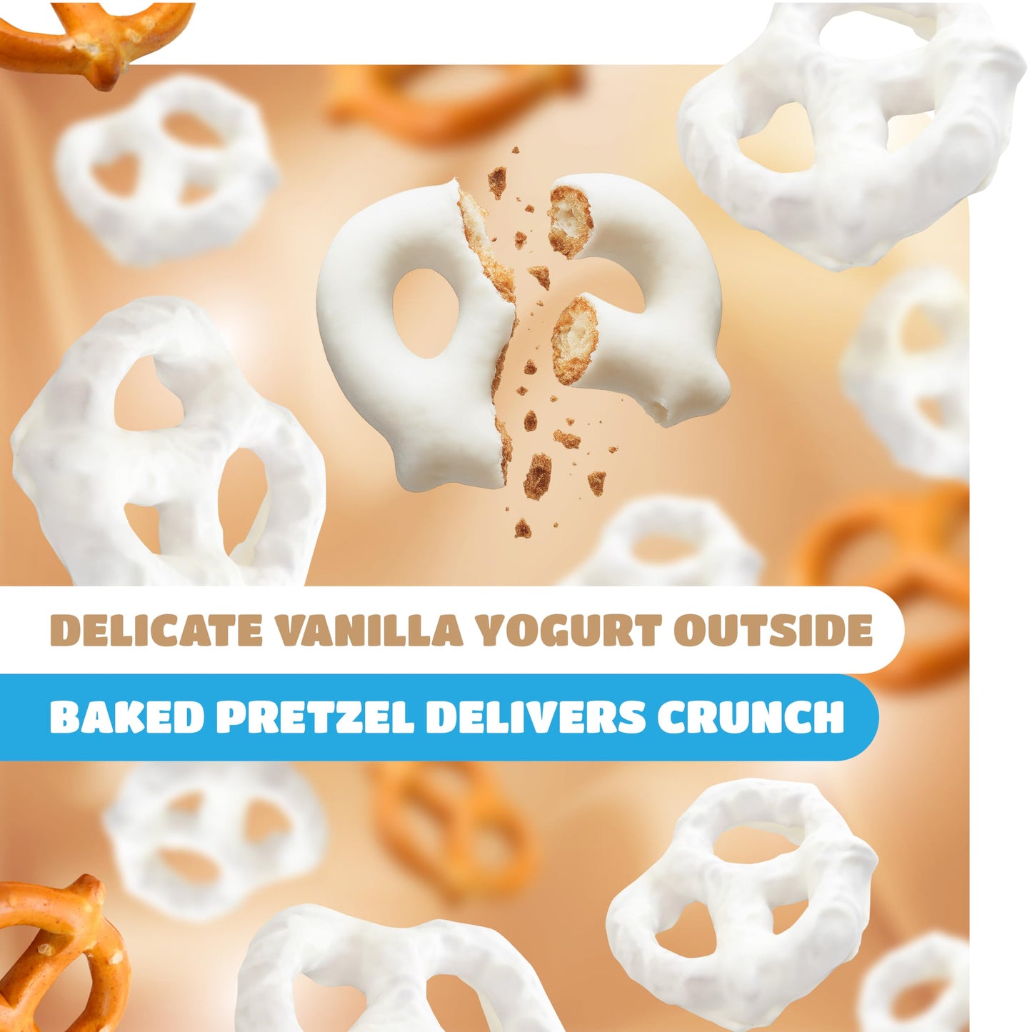 Yogurt Covered Pretzels - 22 Ounce Pack - Vanilla Yogurt Pretzels for Office Bowls, Snacking, and Gifting - Sweet & Salty Snack - Crunchy Holiday