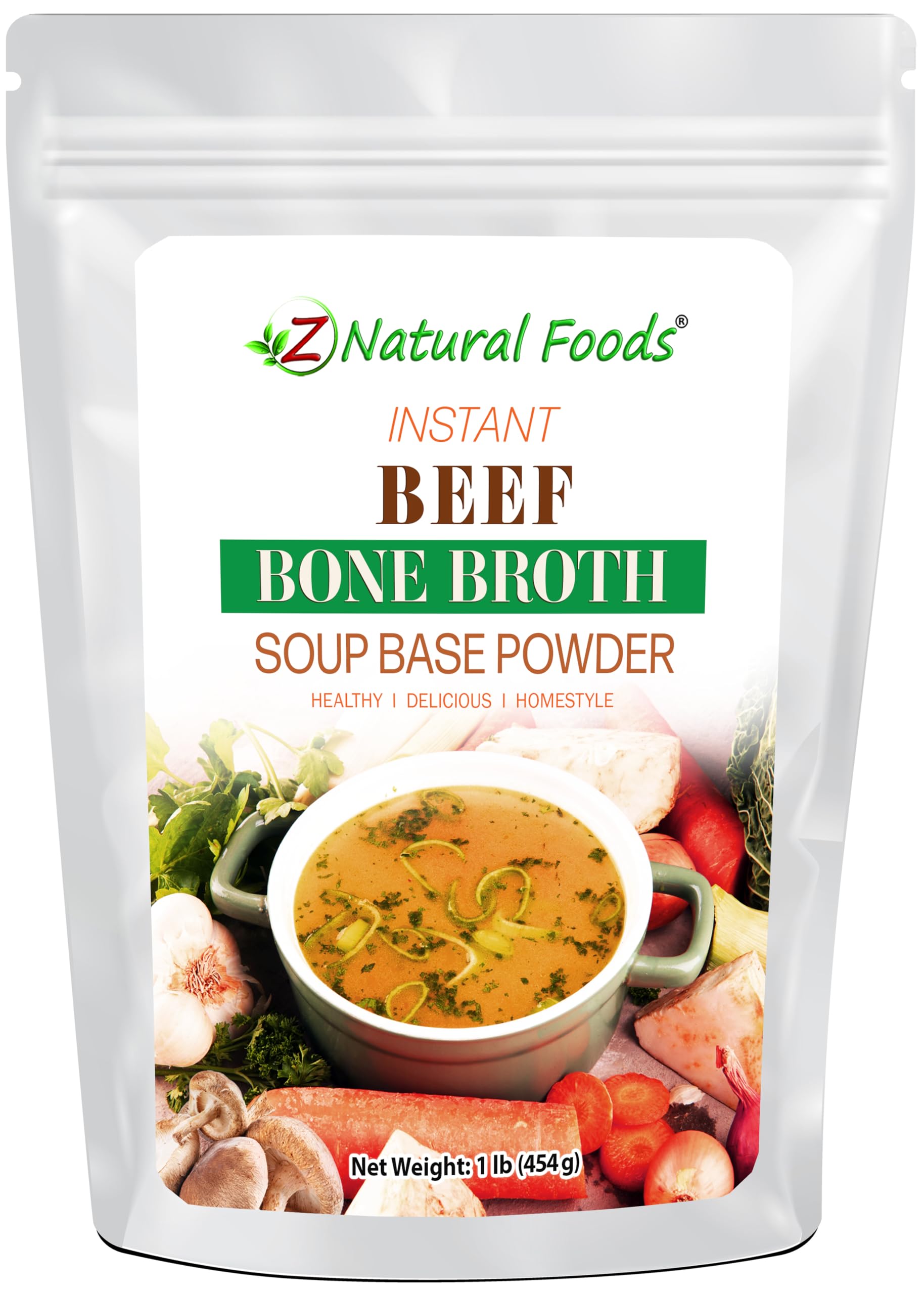 Instant Bone Broth Soup Powder - Rich Umami Flavor packed with Collagen, Keto and Paleo Friendly - 1 lb