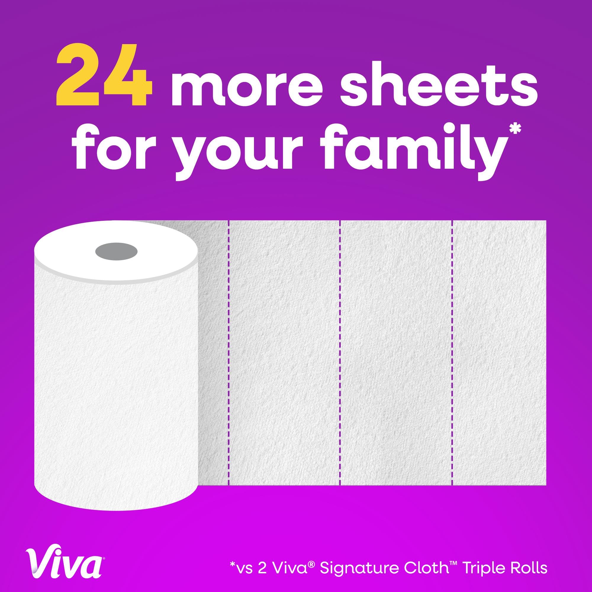 Viva Signature Cloth Paper Towels, Choose-A-Sheet Size, 3 Double Rolls, 86 Sheets per Roll (Packaging May Vary)