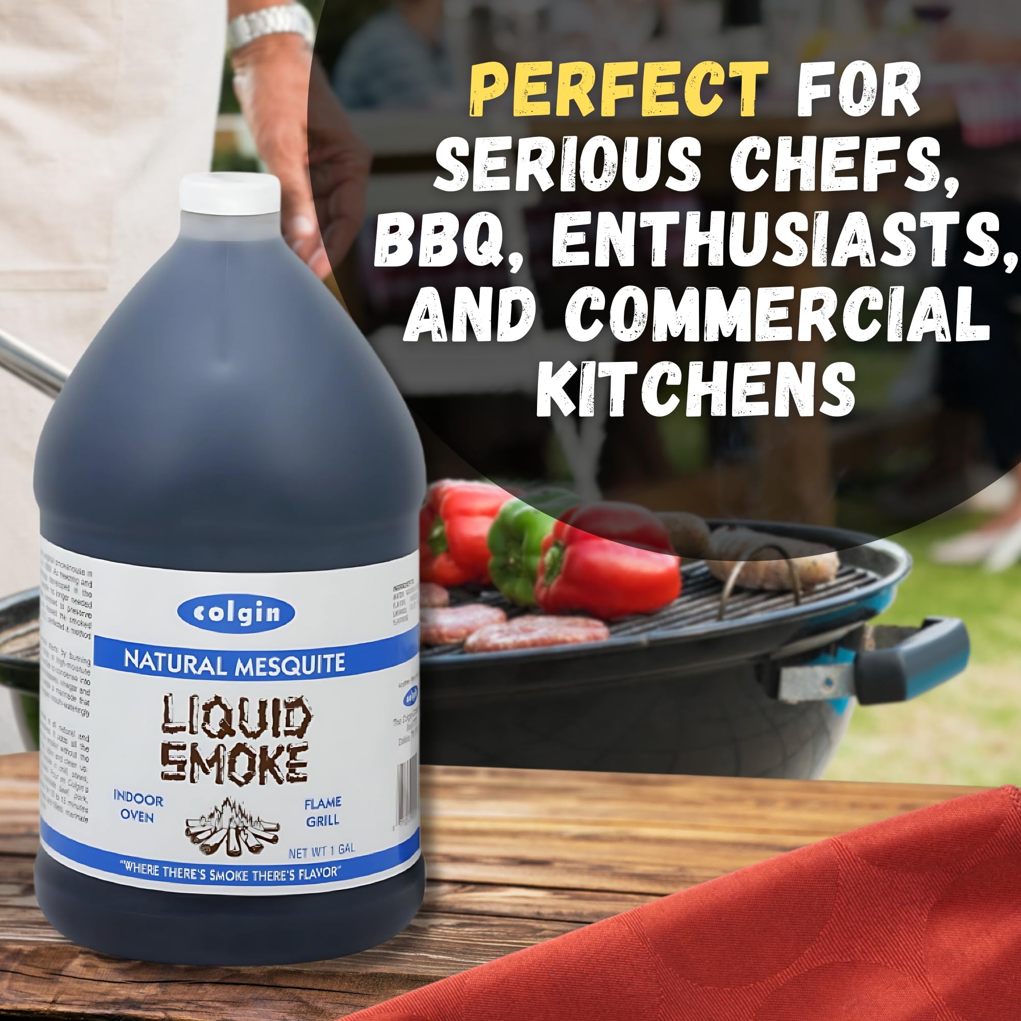 Colgin Authentic Mesquite Flavor (128 Oz) for Home Cooks and BBQ Enthusiasts Liquid Smoke for Cooking Add Mesquite Liquid Smoke Flavoring to BBQs