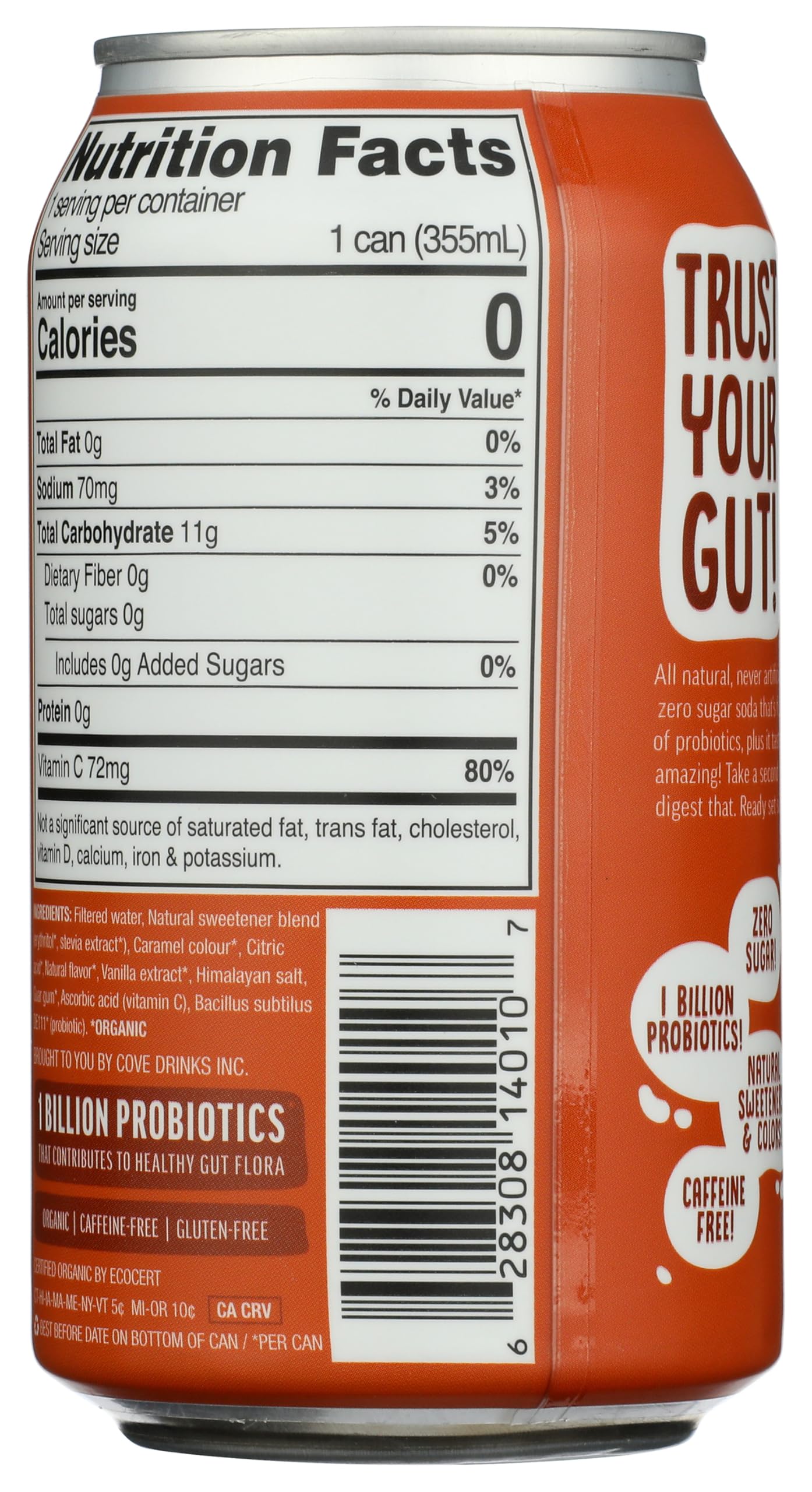 Cove Soda Root Beer Flavor - Probiotic Soda