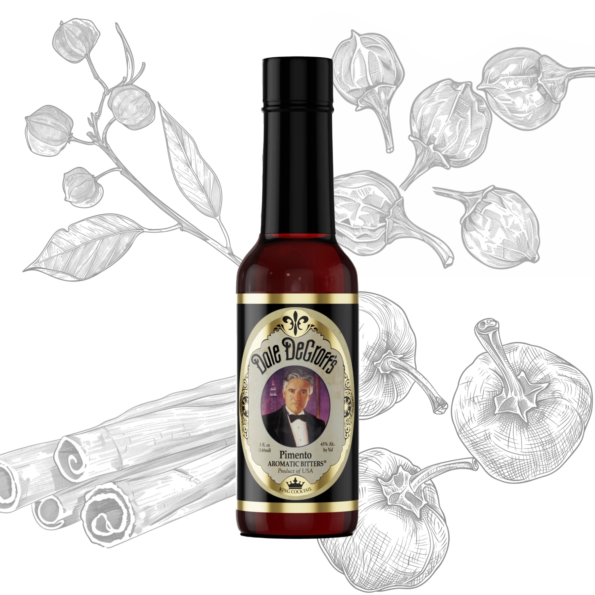 COCKTAILIER Aromatic Cocktail Bitters for Old Fashioned Gift Set | 4 Bottles: Angostura, Peychaud's, Regans' Orange, and Dale DeGroff's Pimento