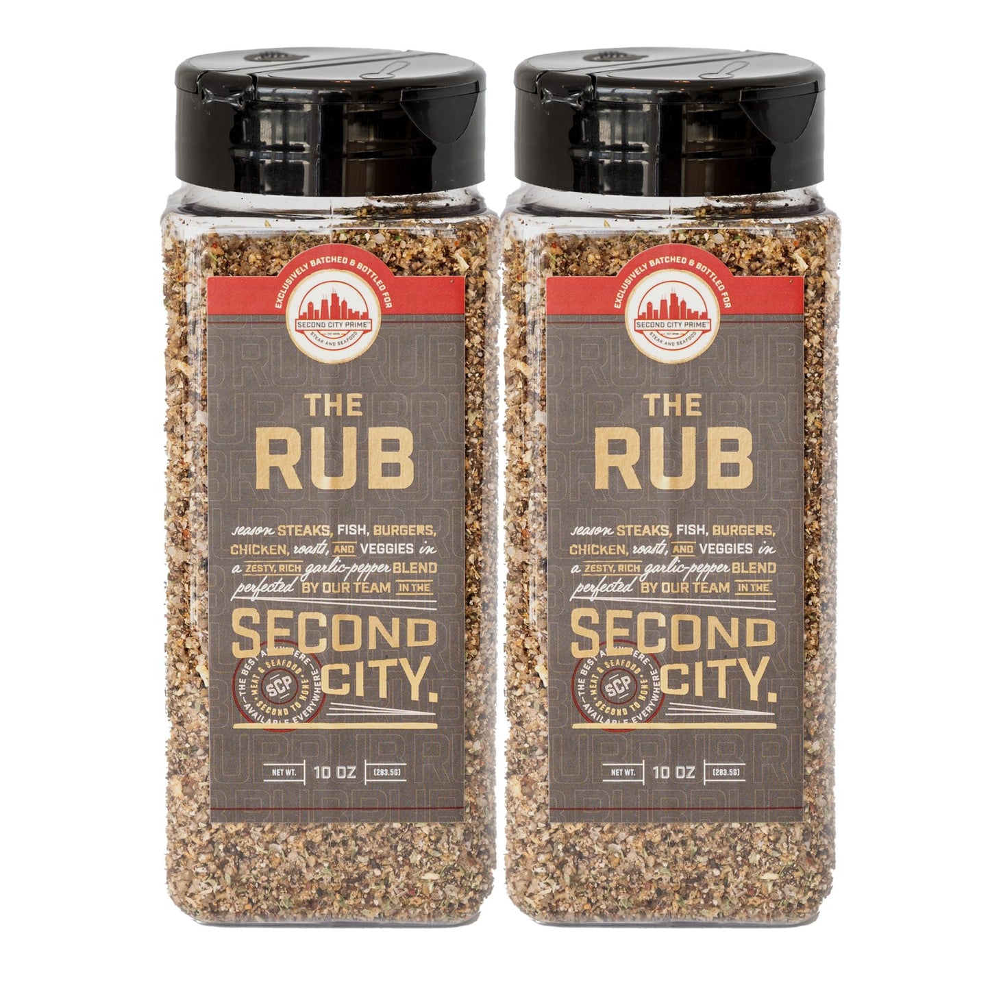 The Rub Seasoning for Steaks, Burgers, Fish, Chicken, and Veggies 10oz 2-pack, A Seasoning Blend of Zesty Garlic Pepper, Rich With Exotic Porcini