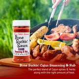 Bone Suckin' Cajun Seasoning & Rub, 4.2 Oz - Gluten-Free, Non-GMO, Kosher, Pareve, & Sugar Free. No Anti Caking Agent & No MSG!