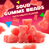 Sour Bears Gummy Candy | 1 Lb Bag | Tutti-Frutti Jelly Candies | Gelatin Free Gummi Bears | Neon Pink Gummies for Gender Reveal, Baby Showers & Candy