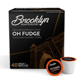 Brooklyn Beans Oh Fudge Gourmet Coffee Pods - Compatible with Keurig K Cup Brewers Including 2.0 Machines, 40 Count, Rich Chocolate Flavored