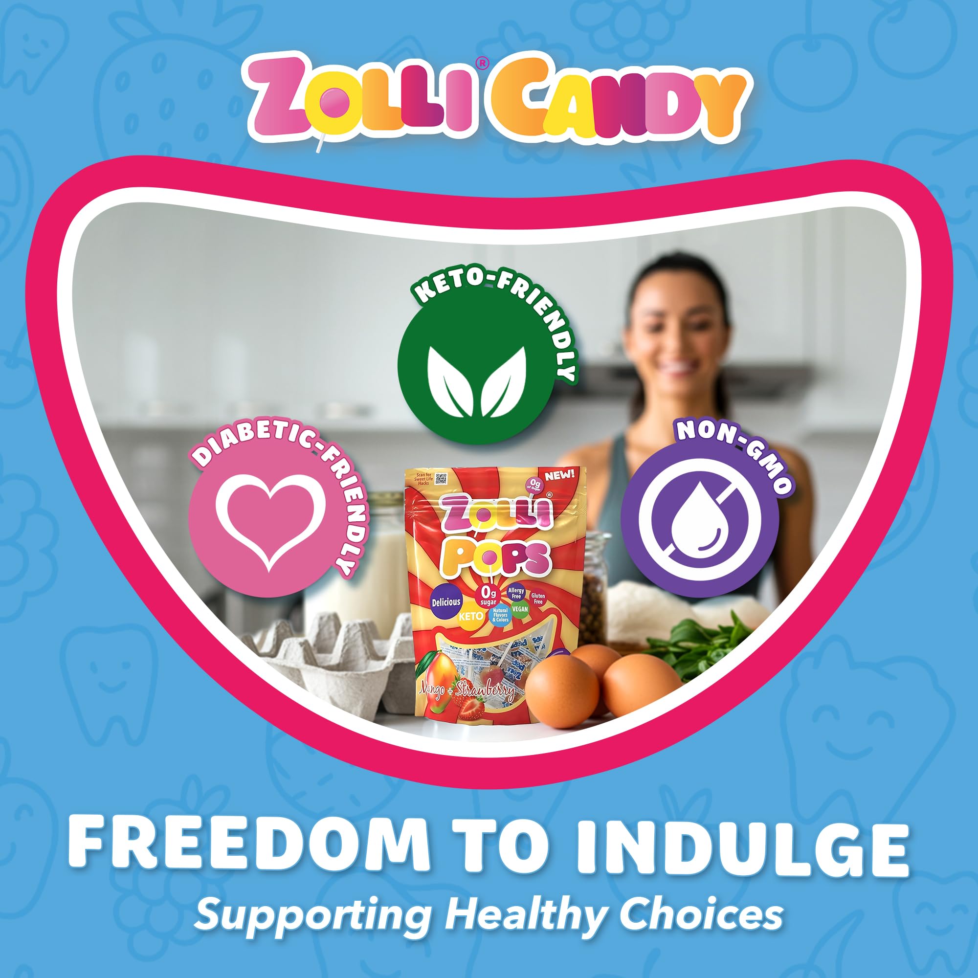 Zollipops Clean Teeth Pops Sugar Free Candy with Xylitol, Dye-Free Lollipops - Keto & Diabetic-Friendly, Dentist-Approved Treats for Kids (Mango
