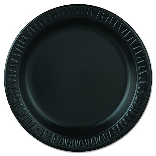 Dart 9PBQR 9 in Black Laminated Foam Plate (Case of 500)