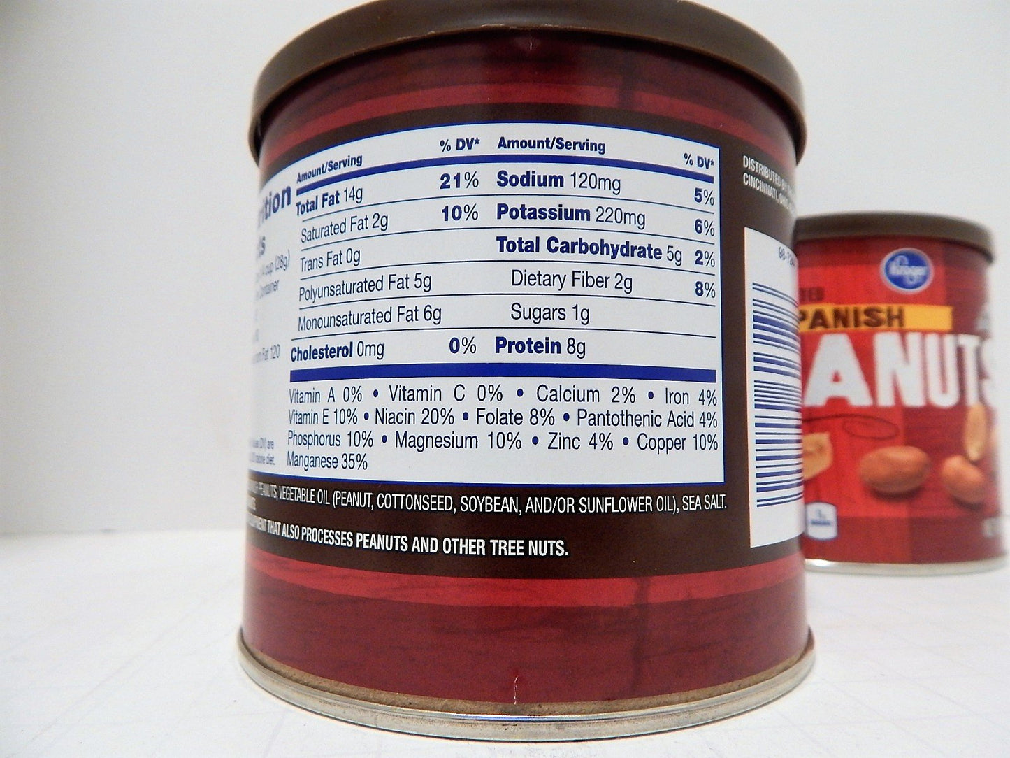 Kroger Salted Spanish Peanuts With Sea Salt (2 Cans)