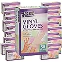 Nicole Home Collection 50 Count Vinyl Gloves | Universal Size | Latex Free | Powder Free