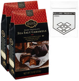 Private Selection Dark Chocolate Candy Sea Salt Caramels, 7.5 oz (2 Pack) Bundle with Ballard Products Pocket Bag