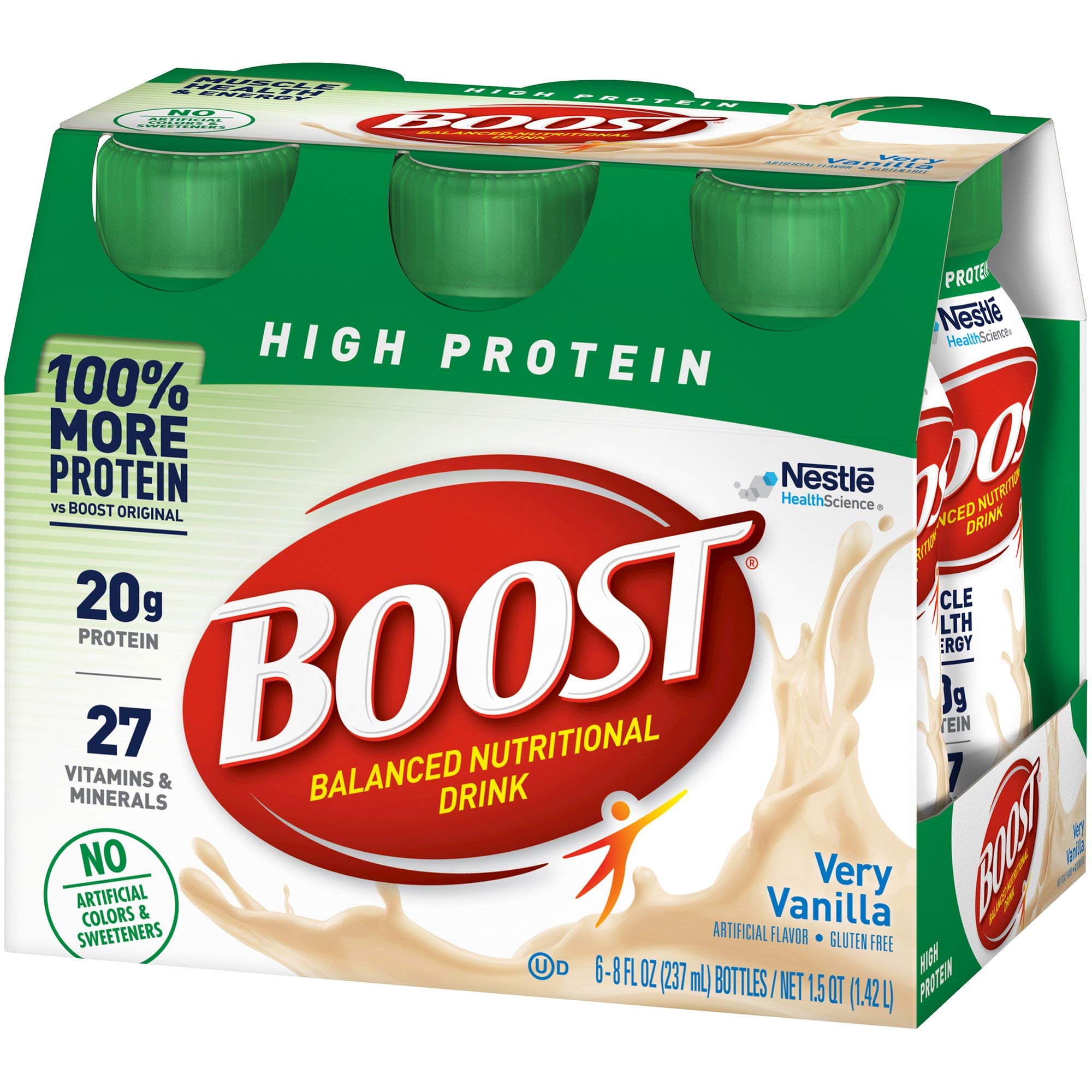BOOST High Protein Balanced Nutritional Drink, Very Vanilla, 8 Ounce Bottle (Pack of 24)