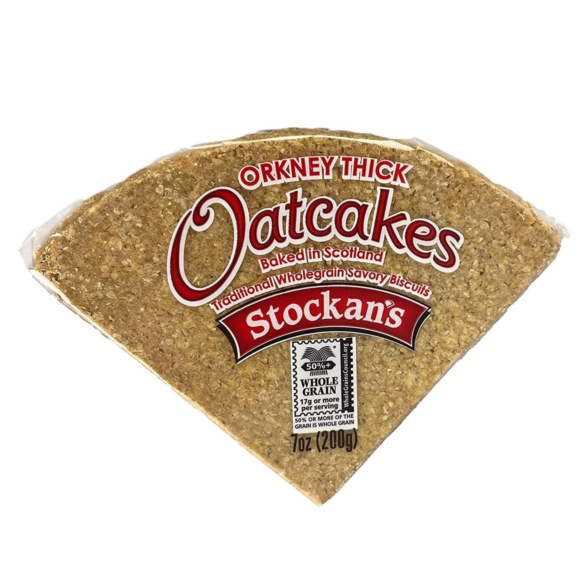 Stockan's Orkney Wholegrain Thick Oatcakes - Traditional Scottish Savoury Biscuits Imported from Scotland - 2 Packs (8 Oatcakes in Each Pack)