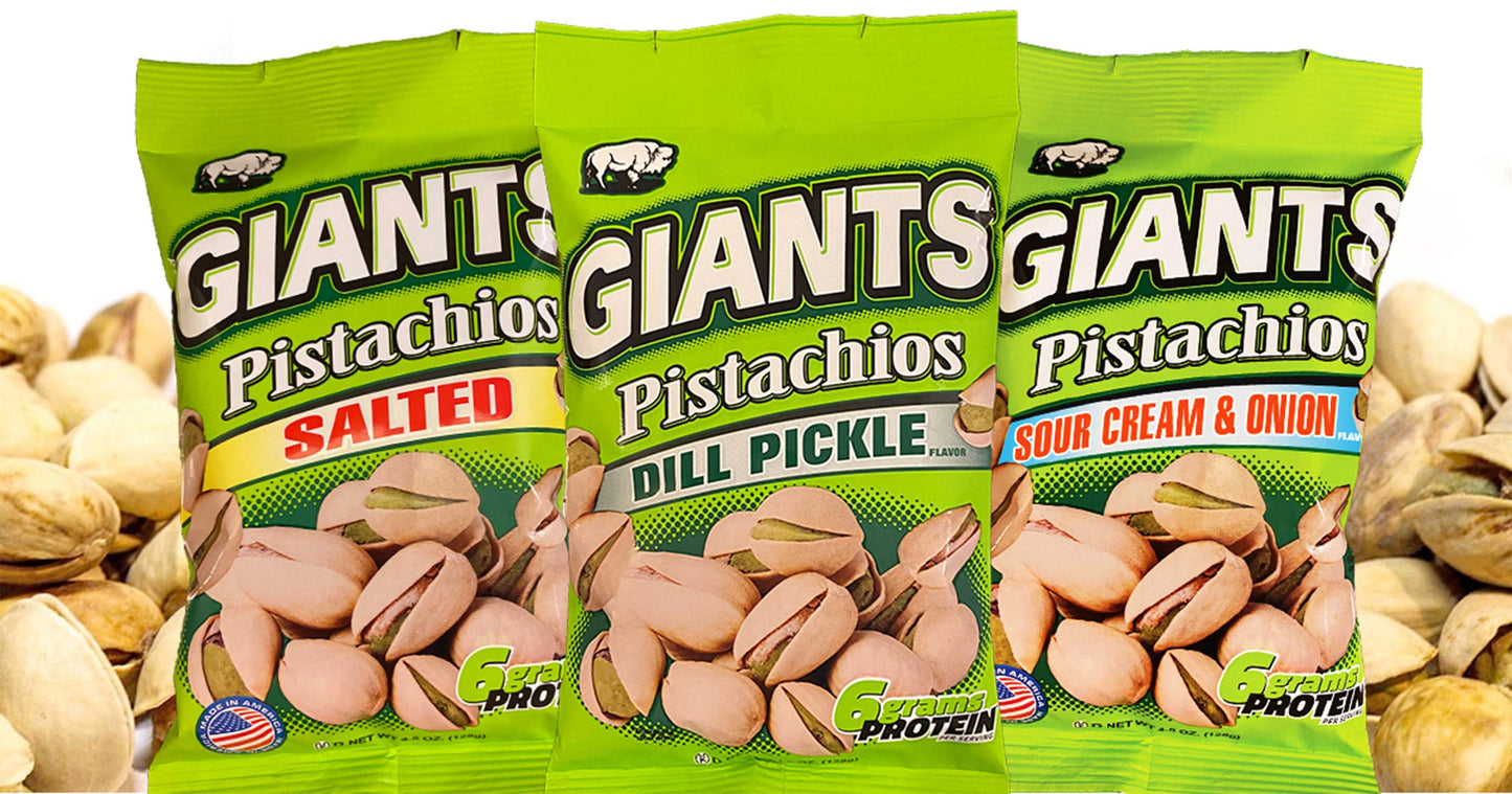 GIANTS Original Salted Pistachios - 5 oz. Bags (12 count case)