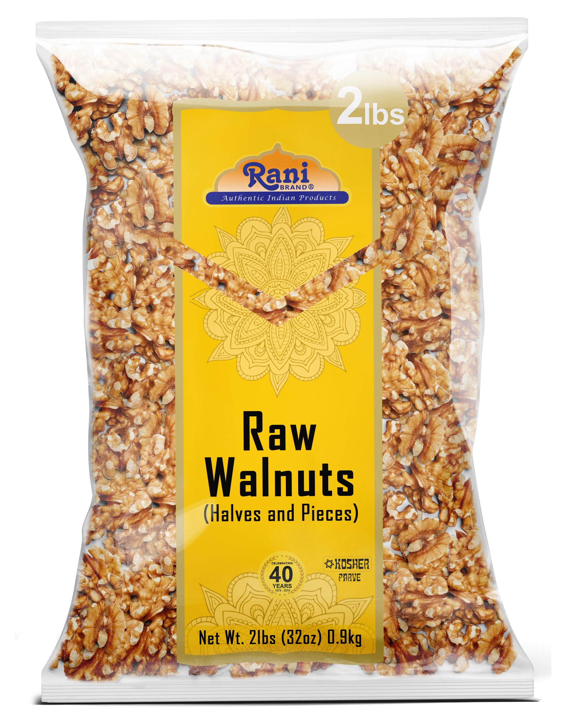 Rani Raw Walnuts, Halves and Pieces 32oz (2lbs)908g ~ All Natural | Vegan | Gluten Friendly | Fresh Product of USA