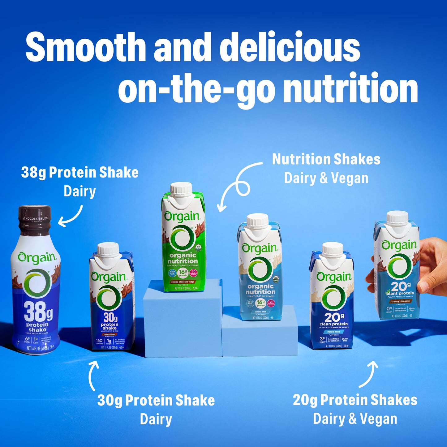 Orgain Organic Vegan Protein Shake, Creamy Chocolate - 20g Plant Based Protein, Ready to Drink, Fruits & Vegetables, Gluten Free, Kosher, No Soy or