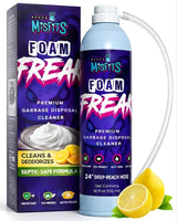 Micro Misfits Foaming Garbage Disposal Cleaner & Deodorizer | Probiotic Enzymatic Formula | Lemon Scent | 24-Inch Hose | 1-Year Supply | Foam Drain