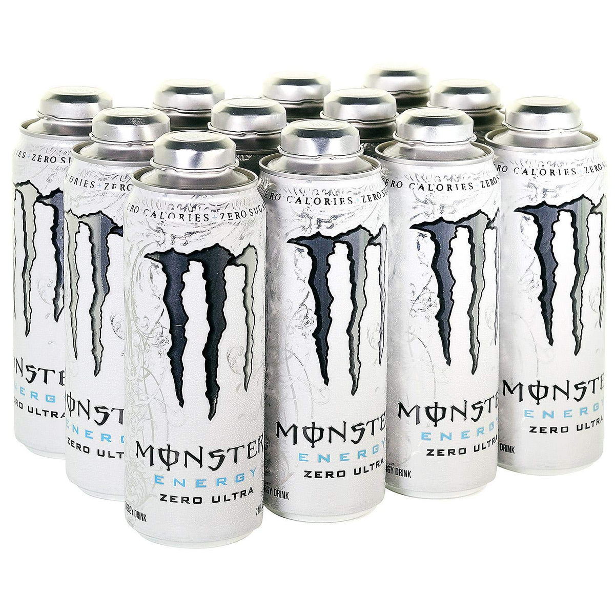 Monster Energy 24 ounce cans with Resealable Lids (Zero Ultra, 12 Cans)