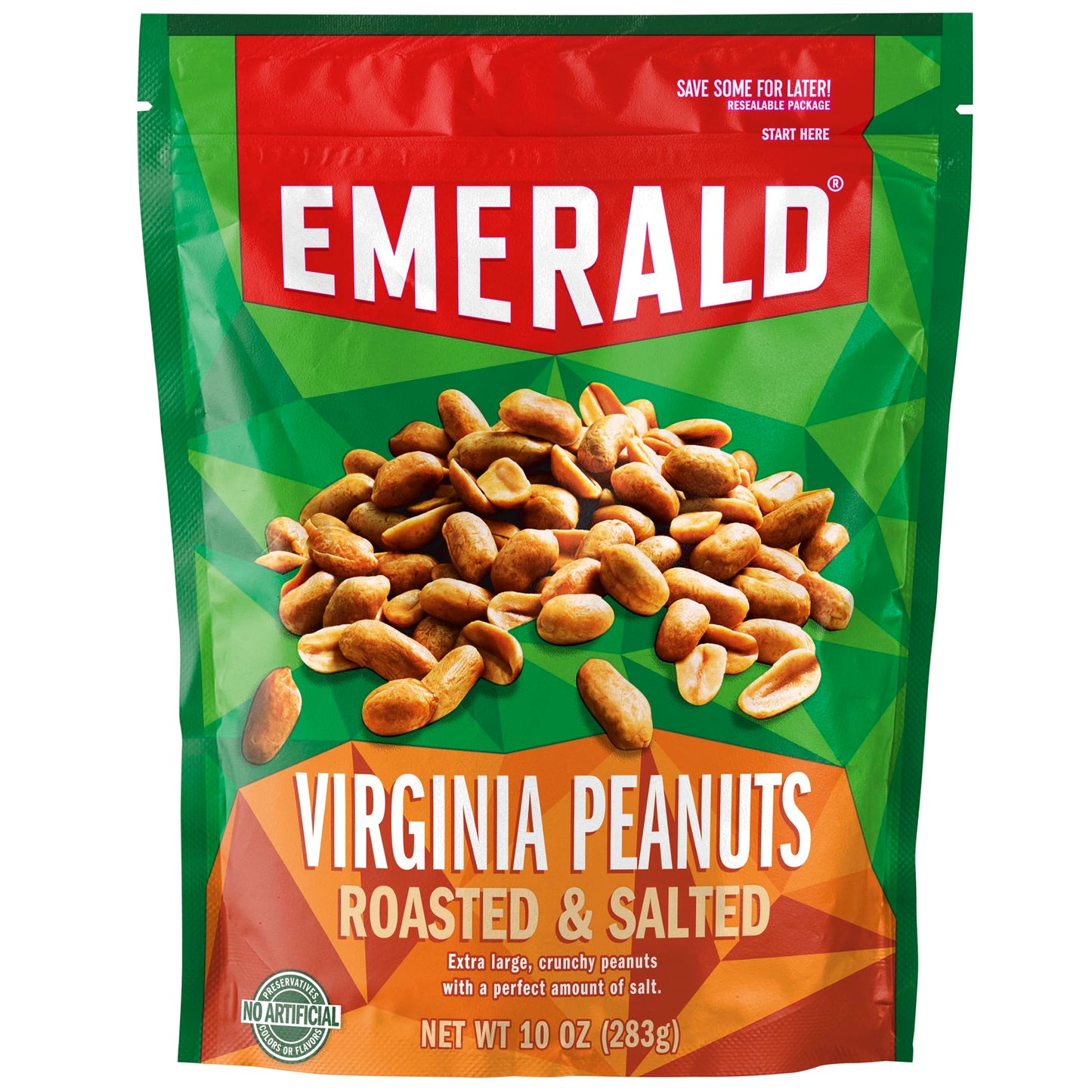 Emerald Nuts, Virginia Peanuts Roasted and Salted, 10 Oz (Pack of 3)