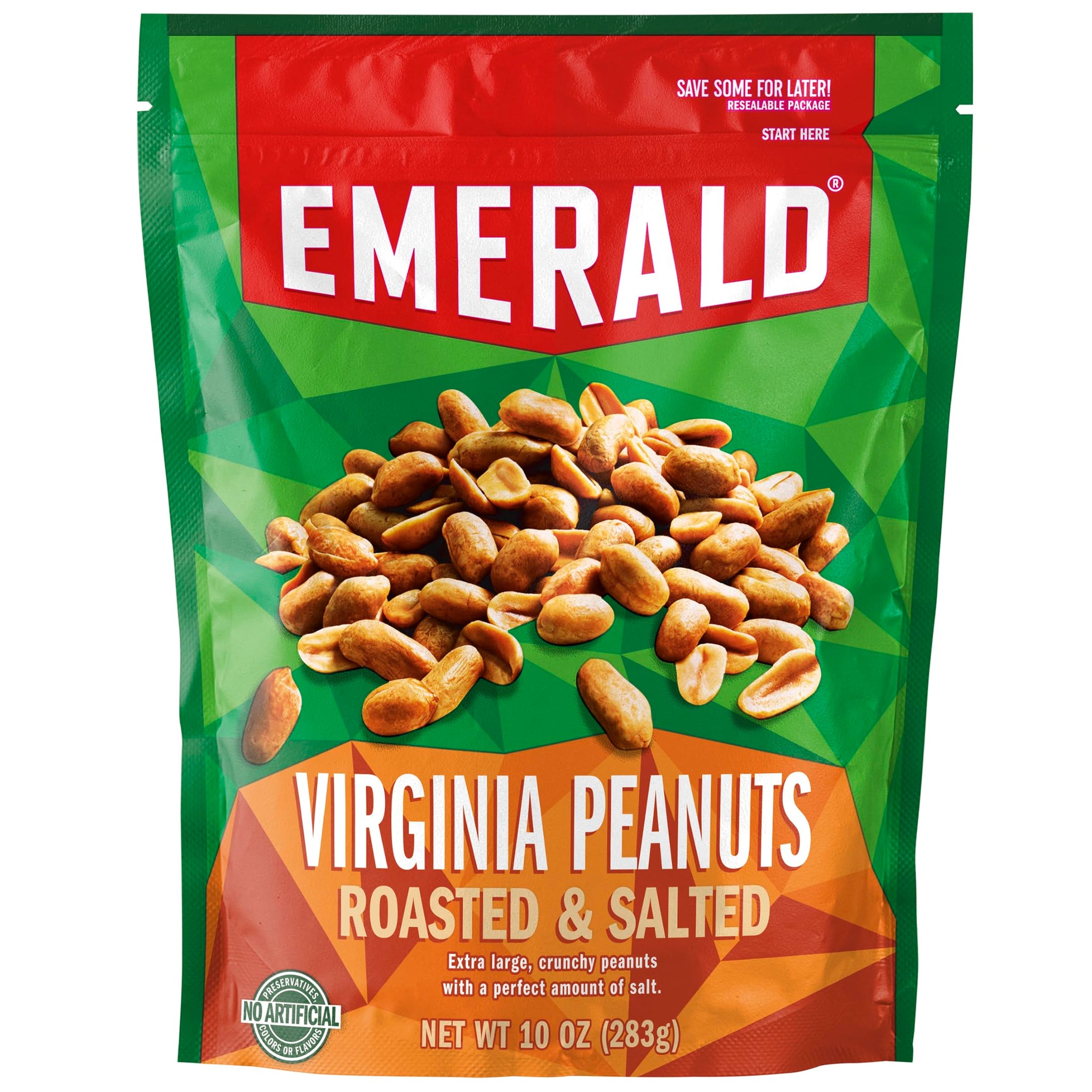 Emerald Nuts, Virginia Peanuts Roasted and Salted, 10 Oz (Pack of 3)
